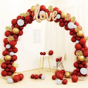 White and Gold/Red Balloon Garland Kit for Wedding Party Decorations