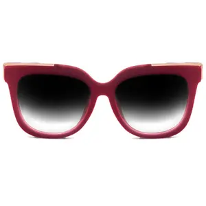 Coco - Red Velvet Frame Black Lens Wayfarer Sunglasses - For Women & Men