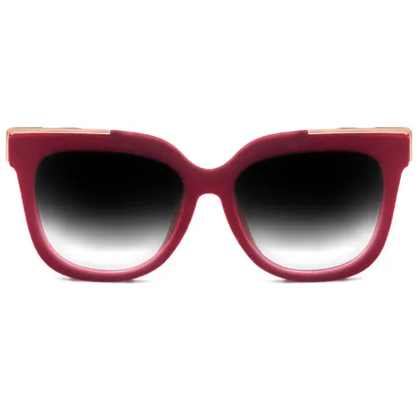 Coco - Red Velvet Frame Black Lens Wayfarer Sunglasses - For Women & Men