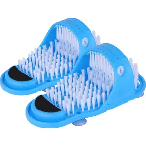 PrimPick Shower Foot Scrubber Feet Cleaner Washer Brush for Floor Spas Massage, Slipper for Exfoliating Cleaning