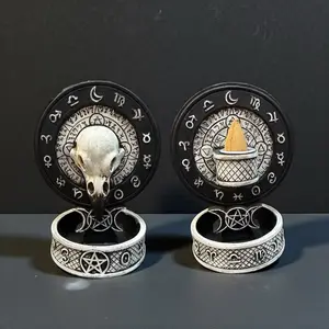 Raven Skull Backflow Cone Incense Burner