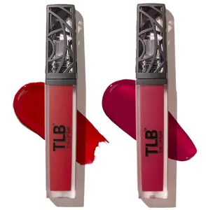 The Lip Bar Nonstop Liquid Matte Lipstick 2-Pack Bawse Lady Blue Red & Rich Auntie Deep Berry High Pigment One Swipe Long Lasting Jojoba Oil Vitamin E Vegan .24 fl oz