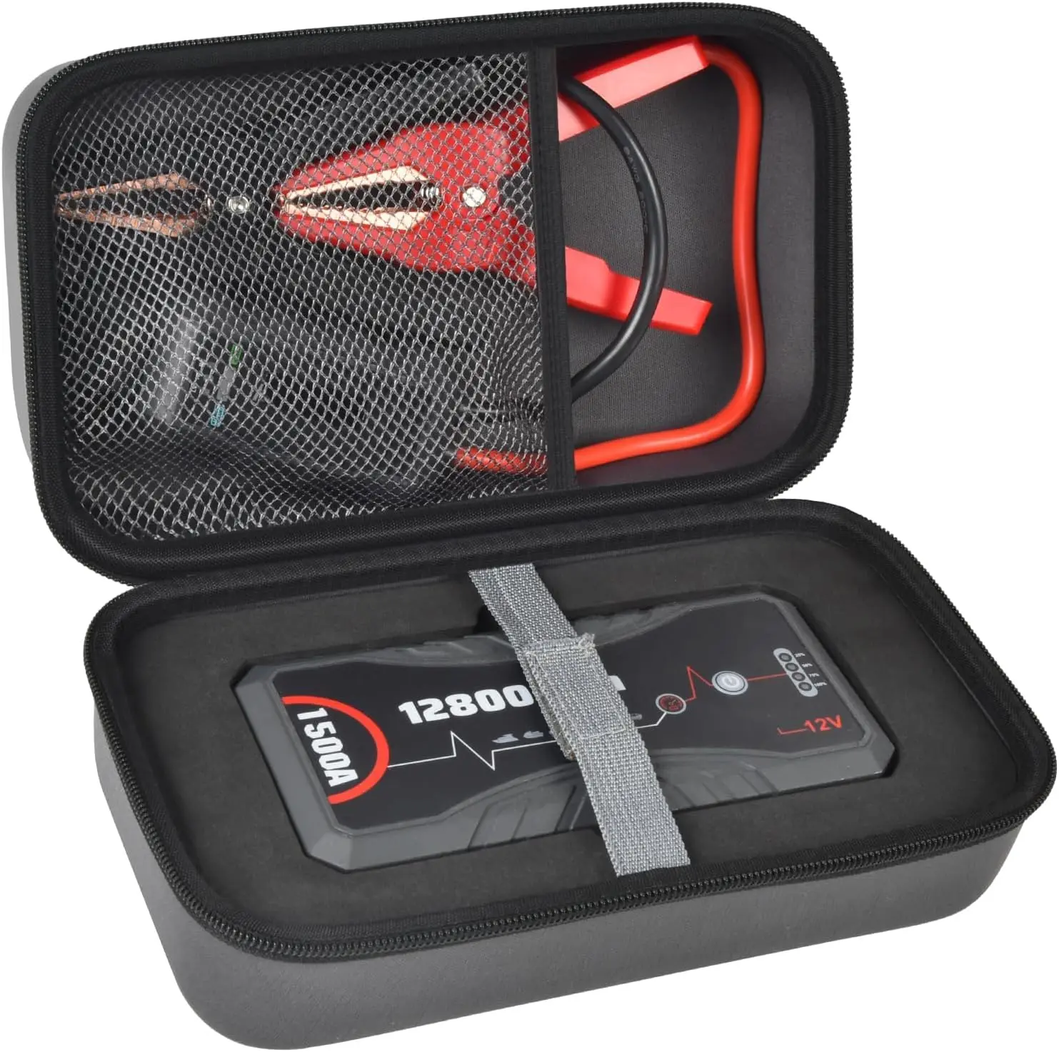 Carrying Case Compatible with NEXPOW Car Jump Starter, Fits for 1500A Peak 12800mAh Battery Starter Q10S/ T11F, Storage Box for Portable Car Battery Charger and Jumper Cables(CASE Only) | Molded Foam Insert, Jumper Cable & Charger Storage, Portable Hard S