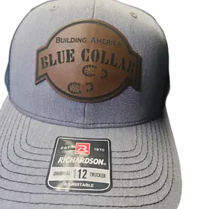 Blue Collar Leather Patch Hats for Men and Women
