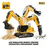 BRRRRT RC Excavator 3 in 1Remote Control Construction Vehicles with Drill Bit, Grab Bucket & Digging Hook,14 Channel RC Excavator with Lights & Sounds for Adults Kids Boys Girls