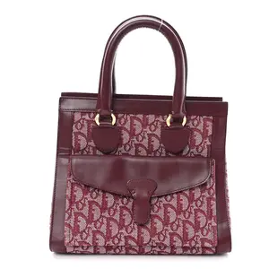 Pre-owned Dior Canvas Tote Bags Christian Monogram Pocket Tote Red 4000020813990