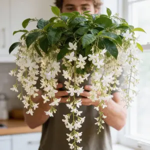 Trailing Jasmine Flower Seeds-Fragrant Plant for Planting Garden Home Four Seasons Evergreen Silver Jasmine Garden Balcony Climbing Flower Non-GMO,Jasmine seeds,indoor plants