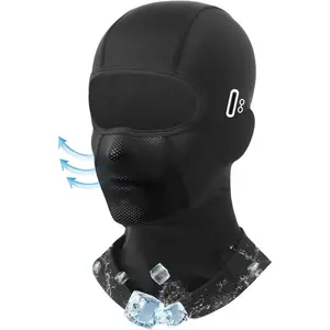 Ice Silk Balaclava Face Cover - Goggles Mask with Holes, Summer Cooling Mesh, Sun UV Protection, Men's Multi-Season Motorcycle Work Sports Accessory