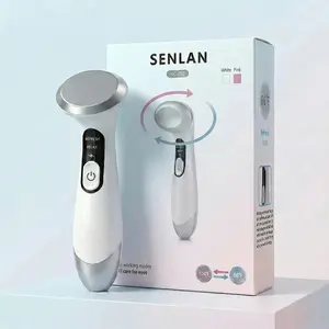 SENLAN 2-in-1 Heated & Cooling Eye Relax Device, Portable Eye Massage Machine for Eye Strain, Dark Circles & Puffy Eyes, Relaxing Eye Spa Therapy Tool, Self Care Gift for Women & Men