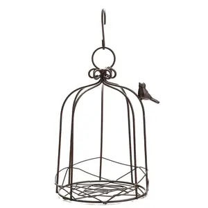 Iron Birdcage Hanging Planter, Metal Wire Flower Pot Basket Wrought Iron Plant Stands for Plants, Flowers, Garden, Patio, Balcony Outdoor and Indoor Décor