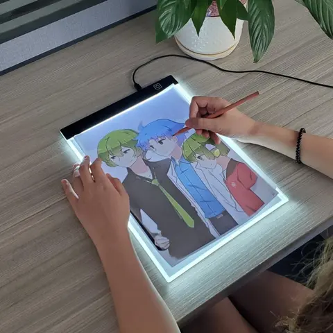 Light Board, 1 Count A5 Painting Light Pad with Charging Cable, Dimmable Brightness LED Light Pad, Anime Perspective Table