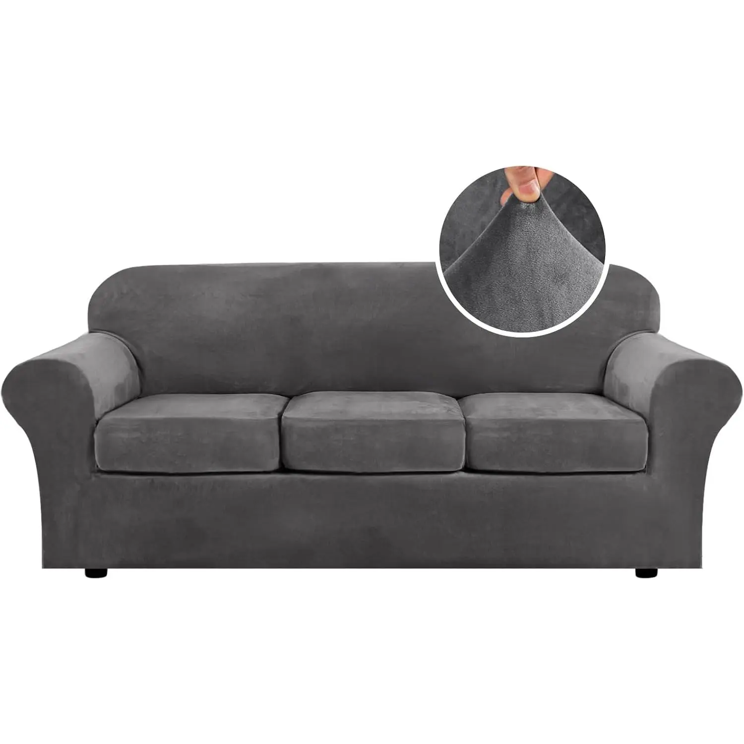 Only Sell Covers 4 Pieces Thick Velvet Sofa Covers Couch Covers for 3 Cushion Couch Sofa High Stretch Slipcovers Furniture Protector Form Fit Luxury Couch Cover for Dogs Width Up to 90 Inch tiktokshopspringglowup Machine Washable Easy Installation outdoor