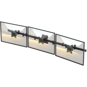 Triple  Wall- for 17"-32" Screens - Adjustable Heavy Duty Three Wall   with  Management, Space-saving,Tilt, Swivel, Rotation, VESA 75/100 mm, Max 15.4lbs per Screen, Black