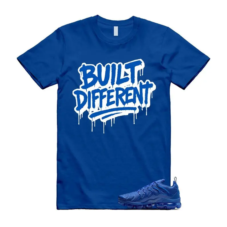 Men's VaporMax Game Royal Blue White Matching T-Shirt - BUILT DIFFERENT