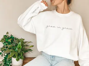 Grow In Grace Bible Verse Sleeve Crewneck Sweatshirt