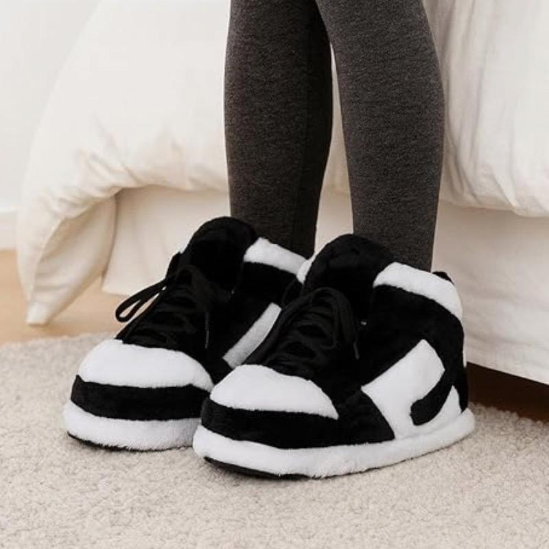 Fluffy Plush Sneaker Slippers – Trendy Furry Soft House Shoes, Anti-Slip Unisex Indoor Outdoor Slides, One Size Fits Most