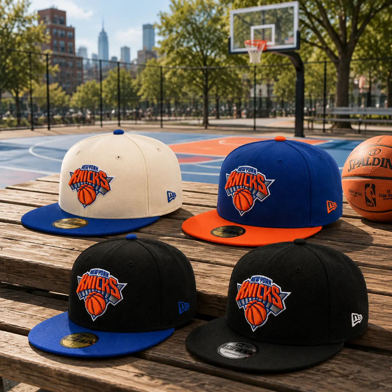 NY Knicks Snapback Hat – New Era Basketball Cap, Retro NBA Streetwear Flat Brim Hat, Trendy Hip Hop Style Adjustable Cap