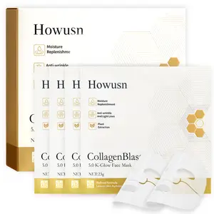 Deep Collagen Hydrogel Mask (4 sheets), Korean Skincare, Anti-aging, Pore Tightening, Firming, Glow, Glass Skin, K-beauty Sleeping Mask, Collagen+Plant extracts, Gentle and Non-irritating, Facial Mask.