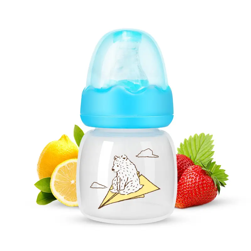60ml/3oz Baby Bottle Juice Bottle, Portable Newborn Feeding Bottle, Small Travel Bottle, Breastfeeding Bottle, Gender Neutral, Ideal for Infants