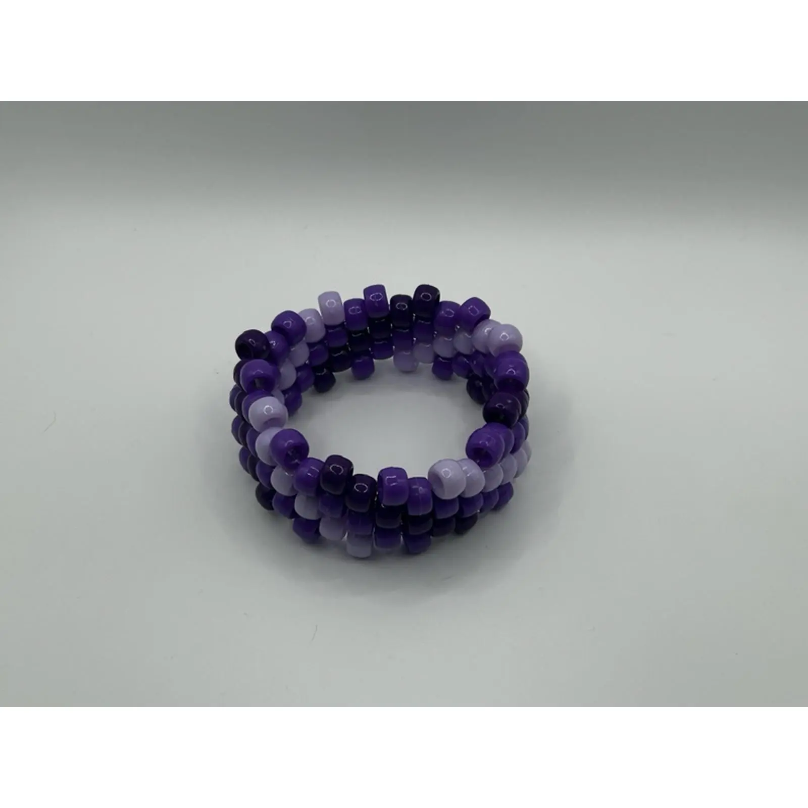 Kandi Swirl Cuff Bracelet - Purple Beads, Adjustable Fit, Fashionable Accessory for Women