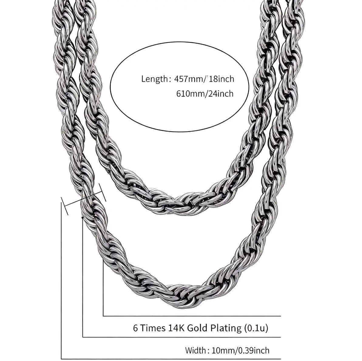 Hand Star Gold Plated Twist Chain Necklace 22-24 Inch High Polished Faceted Cut Non Tarnish Titanium Steel Jewelry for Men Women 8mm 10mm, hip-hop style Hand Star Gold Plated Twist Chain Necklace 22-24 Inch High Polished Faceted Cut Non Tarnish Titanium Steel Jewelry for Men Women 8mm 10mm, hip-hop style