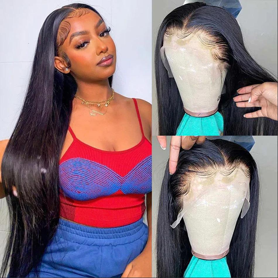Harmsh Straight Human Hair Wigs Indian 13X6 HD Lace Frontal Wigs For Women Pre plucked 180% Density Lace Front Human Hair Wigs