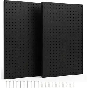 Pegboard Panels, Peg Board Large Black Pegboard Wall Organizer Peg Board for Walls Home, Tool, Office Organization, Craft Room,( 2 Pack 23"*12")