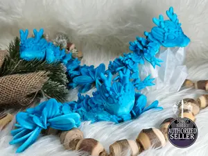 Articulated Baby Mistletoe Dragon in Blue Ombre Filament