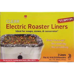Electric Roaster Liners. Fits 16, 18, 22 Quart Roasters 10 Pack of Liners(5 boxes of 2 bags each), Rectangular