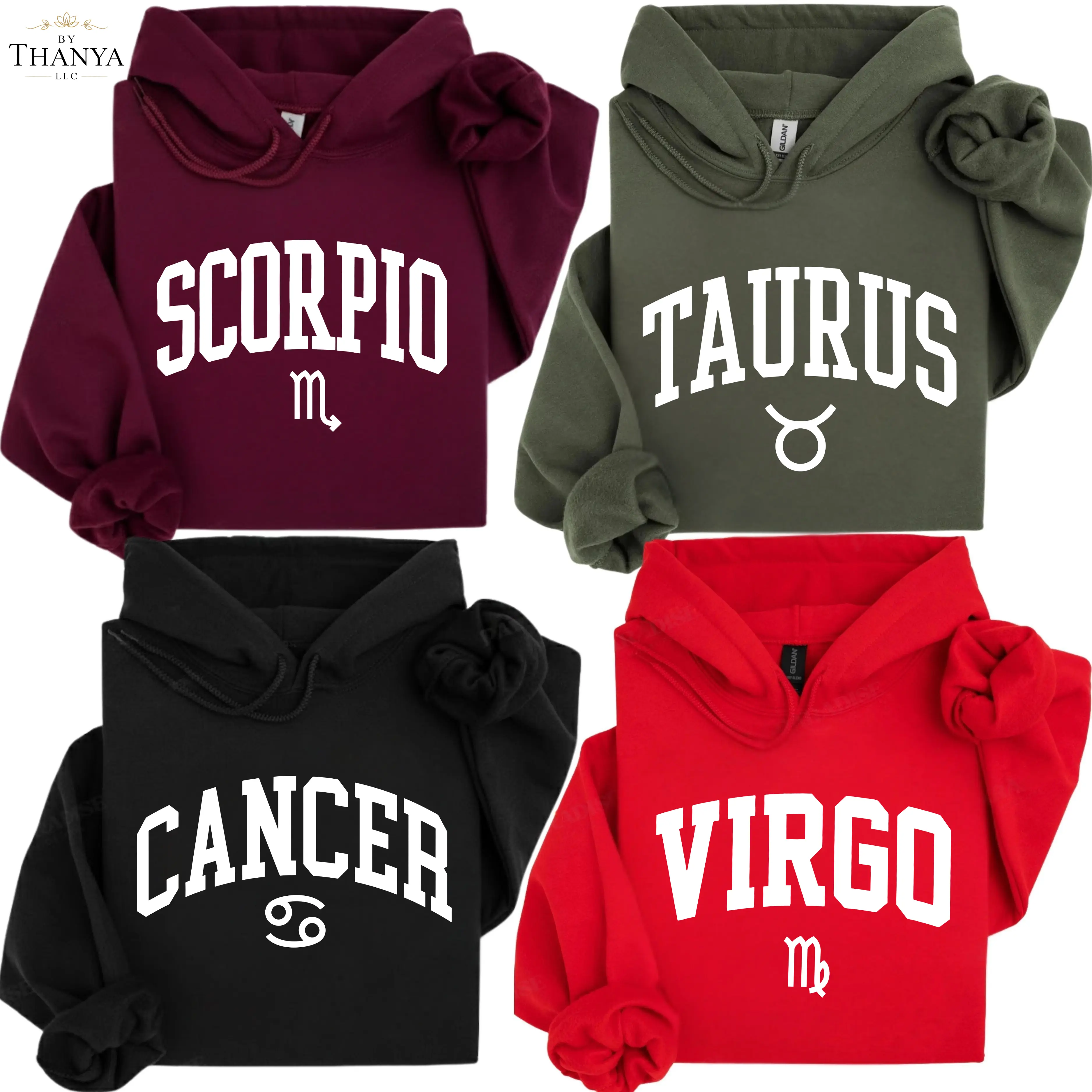 FULL 12 ZODIAC Hoodie – Minimalist Horoscope Sign Hoodies for Women For Mens, Astrology Graphic Pullover Hoodie, Unisex Fleece Sweatshirt, Perfect Birthday Gift for Zodiac Lovers