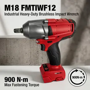 M18 1/2" Mid-Torque  Wrench with Friction Ring, 18V Brushless Cordless  Gun, 664 ft-lbs (900Nm) Nut-Busting Torque, 3-Mode Drive Control, FMTIWF12 Impact