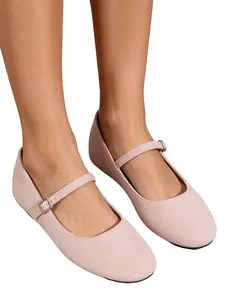 Women's Fashion Cute Faux Fur Mary Jane Flat Shoes, Comfortable Rubber All-Season Round Toe Design, Perfect for Office & Casual Wear