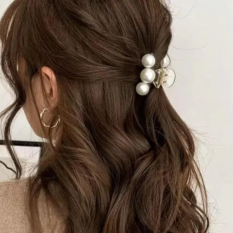 Faux Pearl Decorated Hair Claw Clip, Elegant Hair Accessories for Women, Minimalist Headwear Suitable for Any Hairstyle, Fashion Hair Accessories for Party, Daily Decor, mothers day gift ,mothers day gift ideas, Decorative Hair Clips