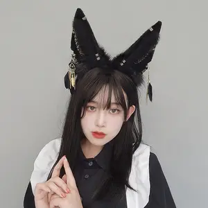 [Free Shipping]Handmade plush faux animal ear headband cosplay props for dressing up headwear