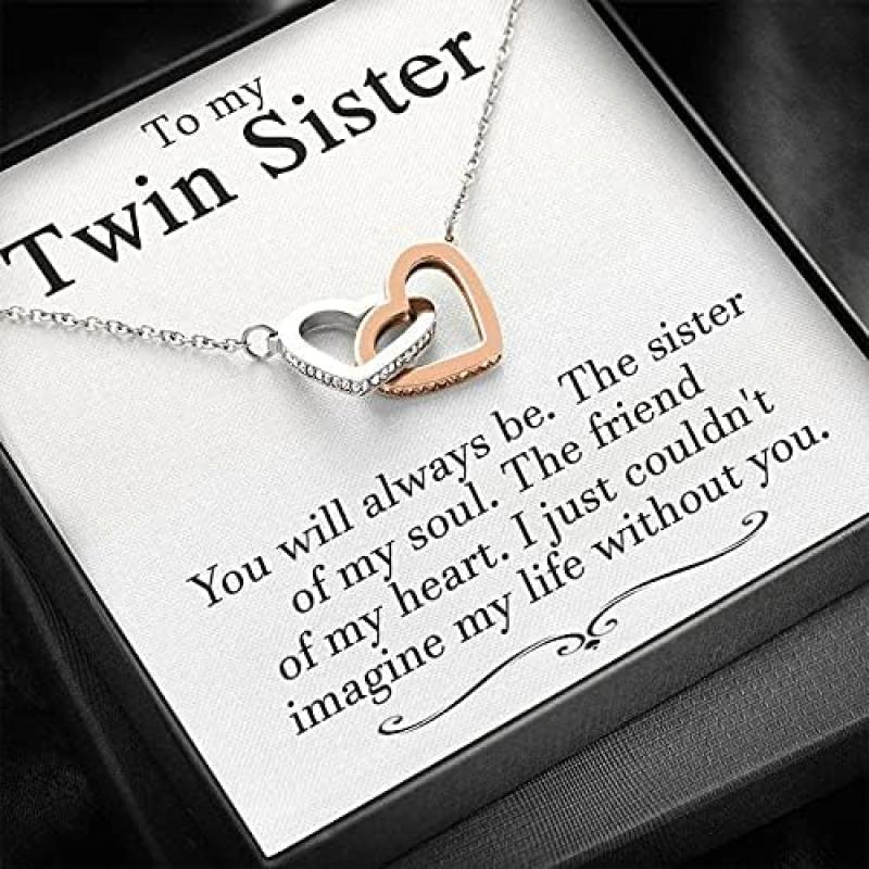 Valentine's Day Gifts for Twins Necklace, Gift for Sister, Birthday for Twin Sister, Best Friend Gift, Twin Sister Jewelry, Sister Gift, Interlocking Hearts Necklace You will always be