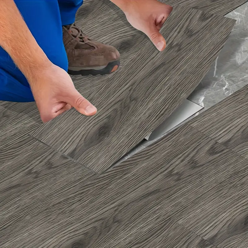 32pcs self-adhesive floor tile set, 45cm x 15cm/17.8in x 5.9in. Removable, durable vinyl flooring, self-adhesive waterproof flooring with a wood grain design. Suitable for bedrooms, home décor, Moisture Proof Floor, Peel and stick floor tiles