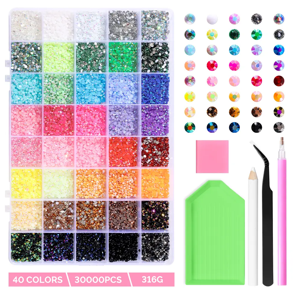 MelodySusie 30000PCS/21000PCS/18000PCS Nail Charms, Nail Rhinestones Kit with Nail Gems, Bedazzling Kit for Nails, Colorful Clear Flatback Rhinestones, Charms Y2K for Nails, Multi Shape Nail Art Accessories for Crafts