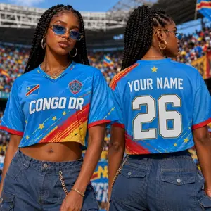 Custom DR Congo Soccer Jersey, Personalized Name and Number Men Women Kids Football Shirt, DRC Team Supporter Gift Jersey for Fan LLP