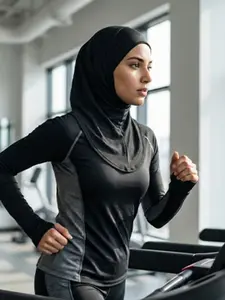 Modest Sports Hijab Headscarf, Breathable Quick-Dry Fabric, High-Elasticity Workout Cap for Running & Yoga, All-Season Activewear