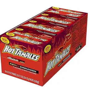 Hot Tamales (1 Box of 24 - .78oz Individual Packs) Chewy Unique Flavor