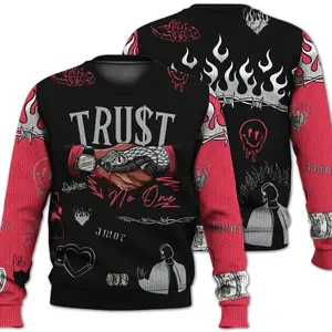 Knitted Sweater To Match Black Cement 3s - Snake Trust No One YHI
