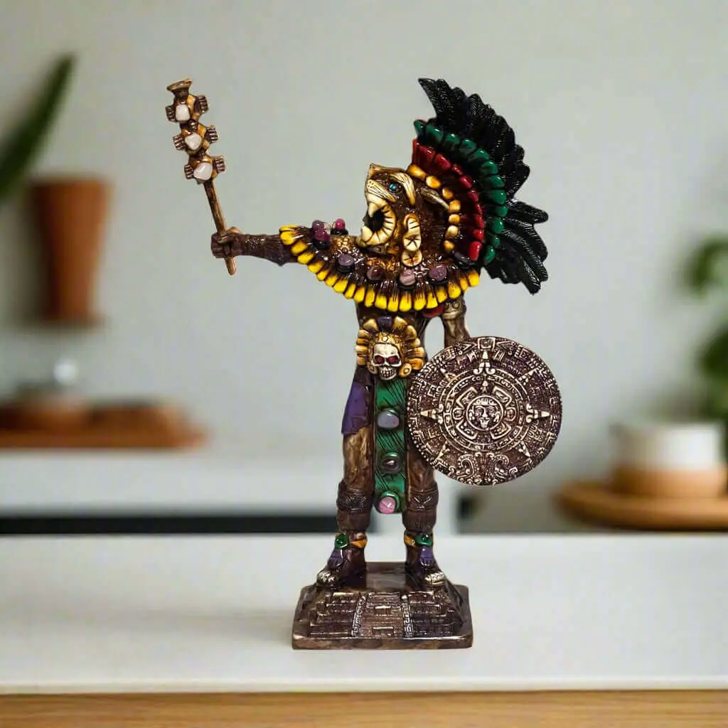 Aztec Warrior Statue | Handmade Cultural Sculpture Aztec Warrior Statue | Handmade Cultural Sculpture