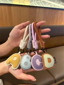 New PU Leather 3D Letter A-Z Keychain, Macaron Color Buckle Pendant, Women's Fashion Keychain for Bags Backpack Charm, Valentine's Gift, Couple Friend Gift