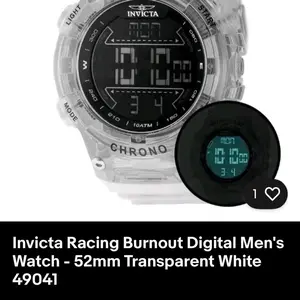 Invicta Racing Burnout Digital Men's Watch - 52mm Transparent White 49041