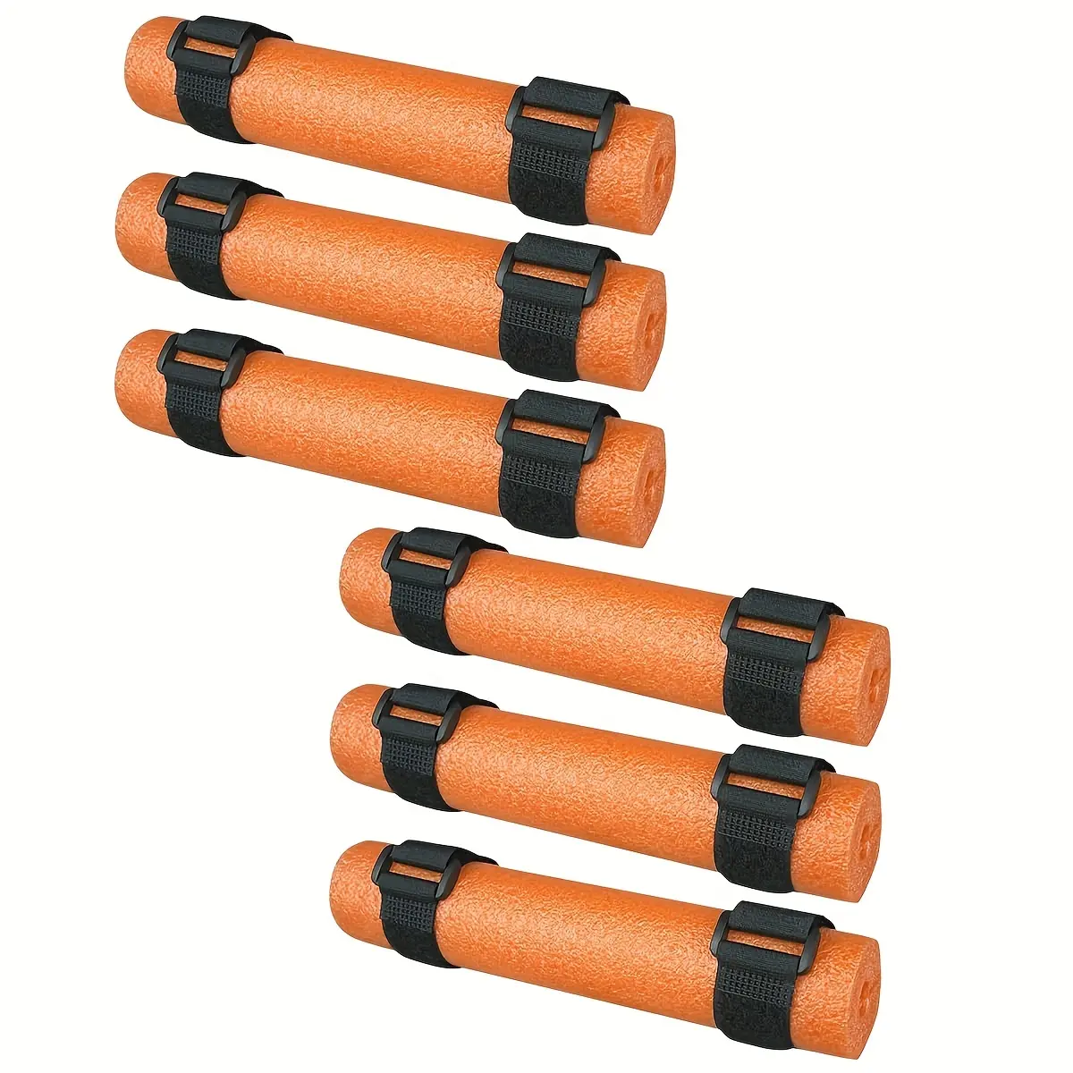 High-Visibility Fishing Rod Floats with Adjustable Buckle Straps - Essential Tackle for Fishing Poles - 1count or 6count Set, 2 to 12count Strap Options