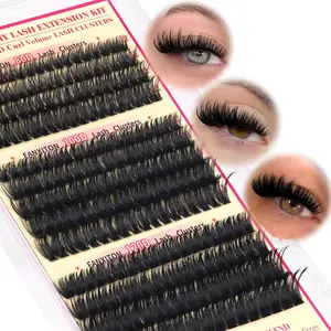 Lash Clusters Thick Wispy Lash Clusters D Curl 80D+100D+120D Eyelash Clusters 10-18mm Eye Lash Clusters Wispy Individual Lashes Waterproof Volume Clusters Eyelash Extensions by FANXITON