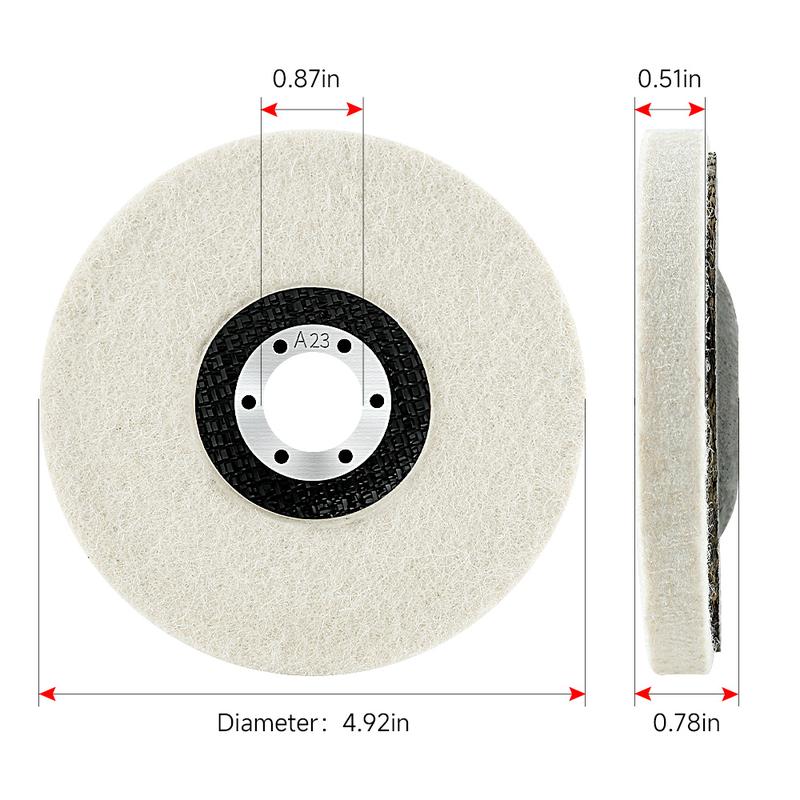 LOZLIN 1PCS/3PCS 5" Wool Polishing Wheel for Polishing Metal, Glass, Stone, and Ceramics for Angle Grinder Polish Pads, Safe, Durable & Efficient