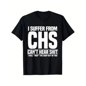 CoolThreadz I Suffer From CHS Can't Hear Shit I Will Huh The Crap Out Of T-Shirt Men'S Comfortable for Daily Wear Squirrel T-shirt