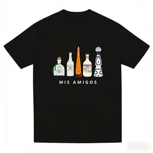 Men's Vintage Tequila Party T-Shirt - Mexican Spirits Graphic Tee with Tequila Bottle & Lime Designs