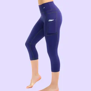 Women's Compression Capris W/ Pockets- Purple